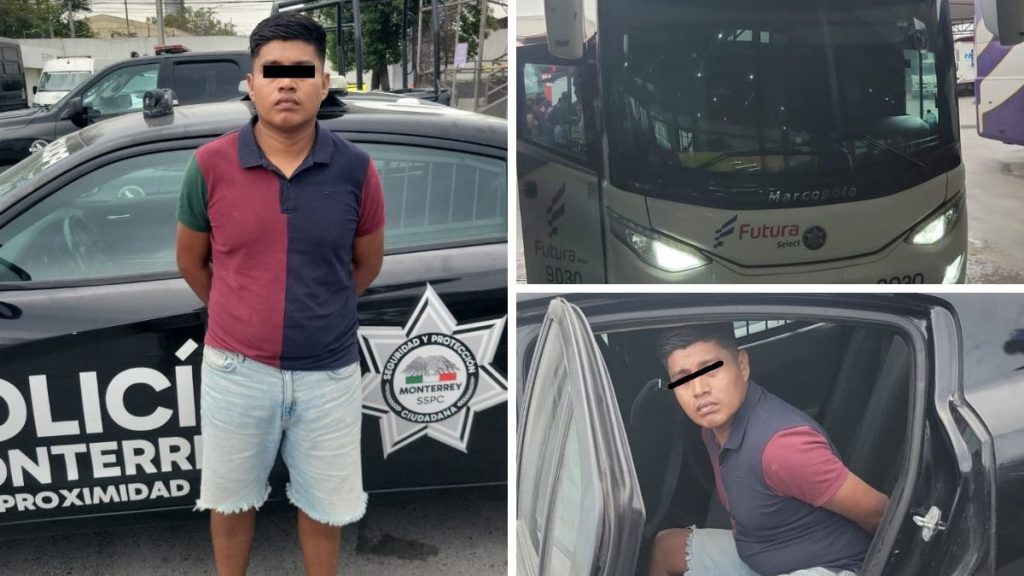 policía-de-monterrey-atiende-alerta-y-arresta-a-hombre-por-acoso-sexual-a-bordo-de-un-autobus-y-lo-detienen-en-la-central