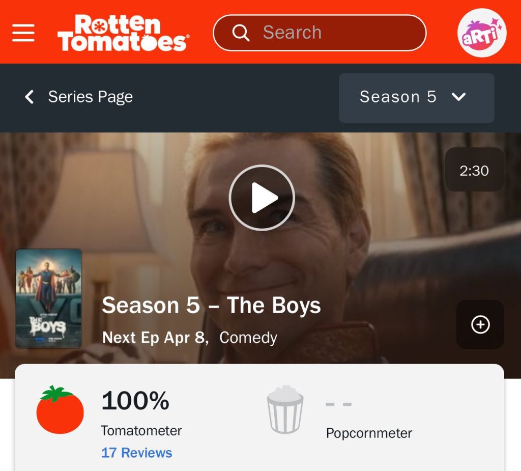 La quinta temporada de 'The Boys' debuta con un 100% en Rotten Tomatoes