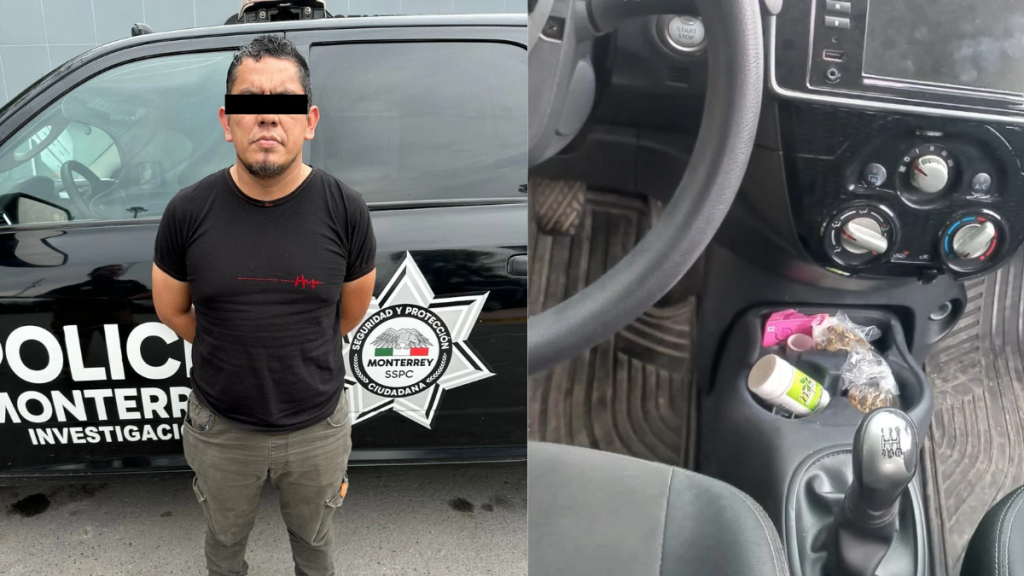 detención a presunto sospechoso de robo de autopartes tras operativo vial en Monterrey con apoyo del c4